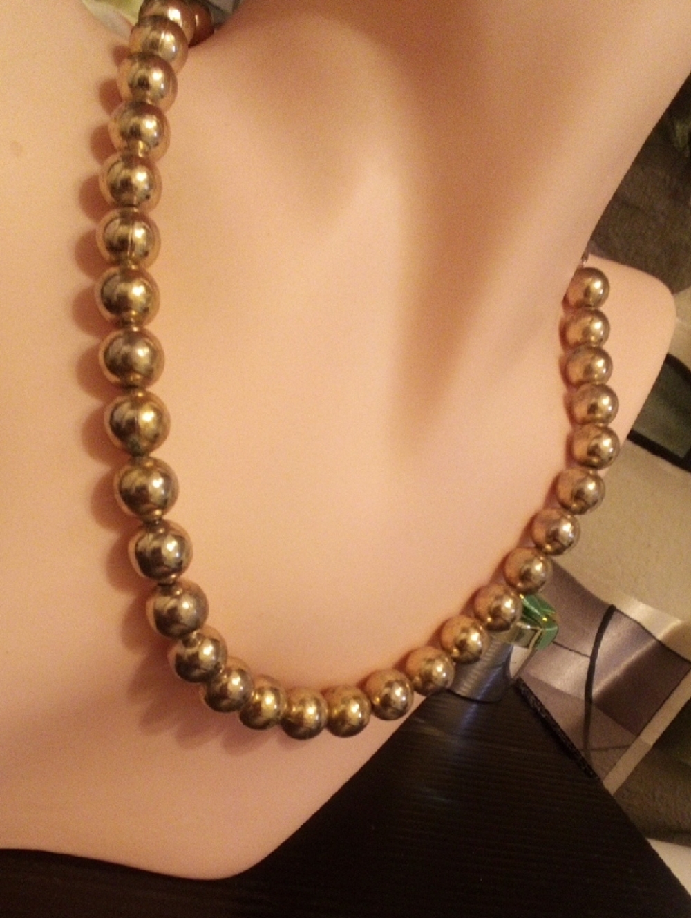 Gold Beaded Necklace - Classic Women's Jewelry